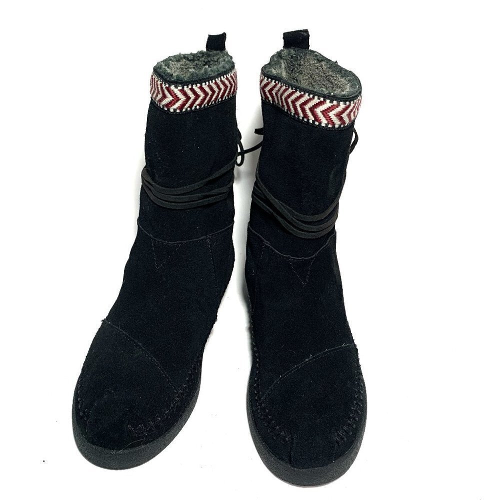 TOMS Alpine Leather Faux Fur Lined Boot Size 5